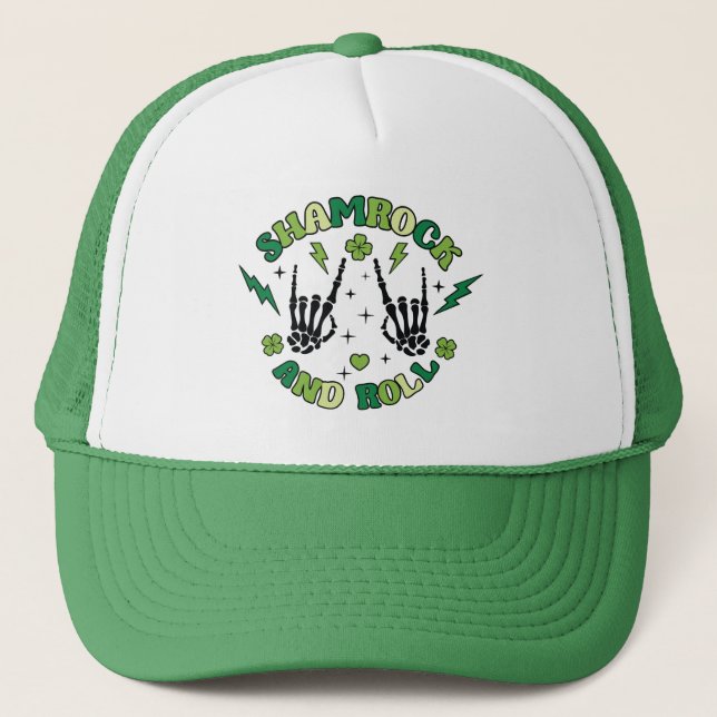  Shamrock and Roll Trucker Hat (Front)