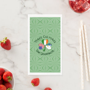 Shamrock Azores Ireland USA Flag Personalised Text Napkin