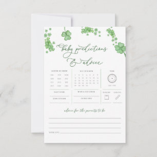 Shamrock Baby Predictions Advice Baby Shower Game
