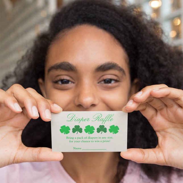 Shamrock Baby Shower Diaper Raffle Enclosure Card (Creator Uploaded)