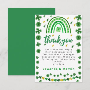 Shamrock Baby Shower Thank You Card