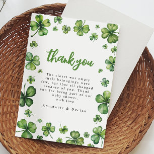 Shamrock Baby Shower Thank You Card