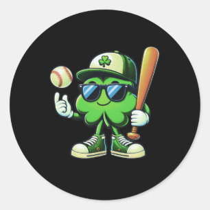 Shamrock Baseball Shirts Funny St Patricks Day Boy Classic Round Sticker