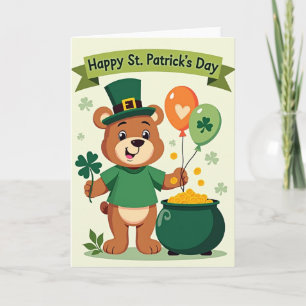 Shamrock Bear Luck Card