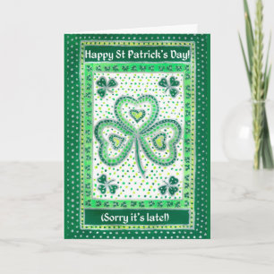 Shamrock Belated St Patrick's Day Card