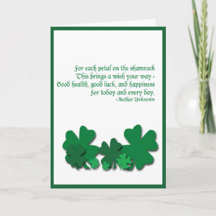 Shamrock Blessing Saint Patrick's Day Card