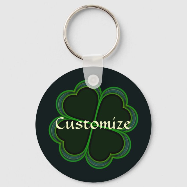 Shamrock Bleu Personalised Key Ring (Front)