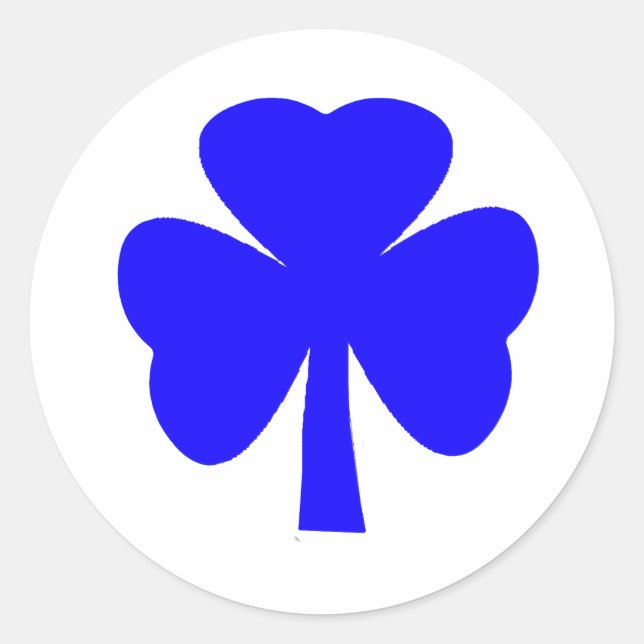 Shamrock Blue The MUSEUM Zazzle Gifts Classic Round Sticker (Front)