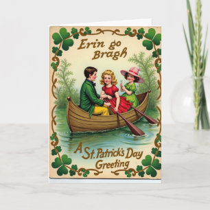 Shamrock Boat Ride St Patricks Card