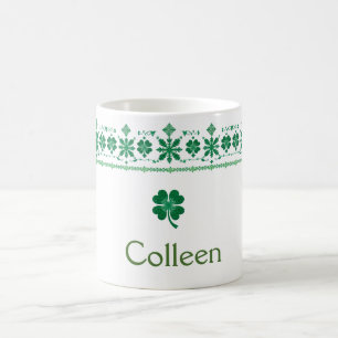 Shamrock Border Personalised St. Patrick's Day Coffee Mug
