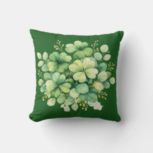 Shamrock Bouquet Sprigs Decorative Throw Pillow