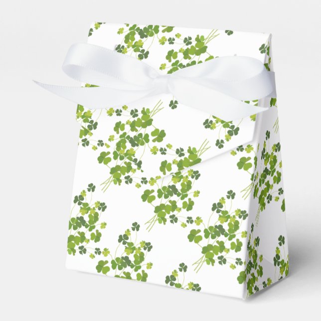 Shamrock bouquet, st patrick's day favour box (Front Side)