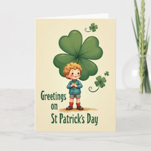 Shamrock Boy Greetings Card