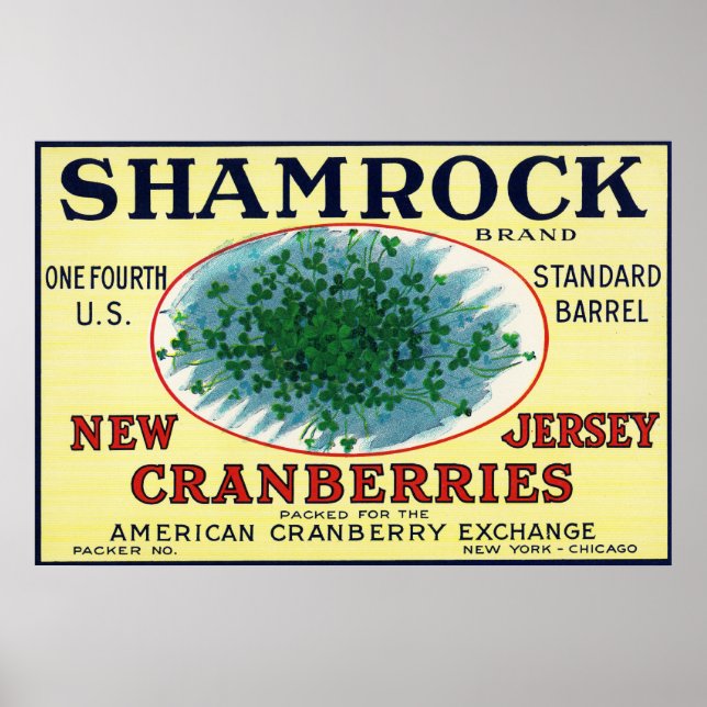 Shamrock Brand Cranberry Label Poster (Front)