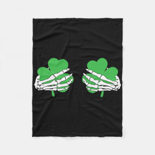 Shamrock Breast T Shirt Irish St Patricks Day  Fleece Blanket