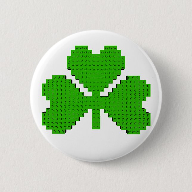Shamrock Building Blocks Drawing 6 Cm Round Badge (Front)