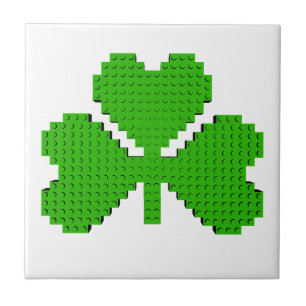 Shamrock Building Blocks Drawing Ceramic Tile