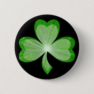 Shamrock button badge black