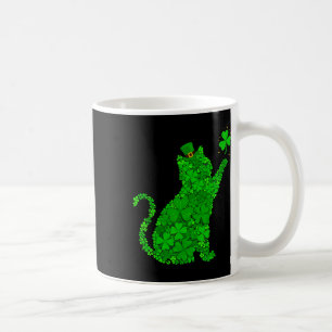 Shamrock Cat Graphic Saint Patrick Day Cat Coffee Mug