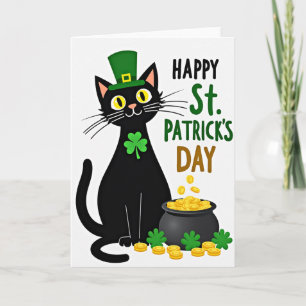 Shamrock Cat Lucky Day Card