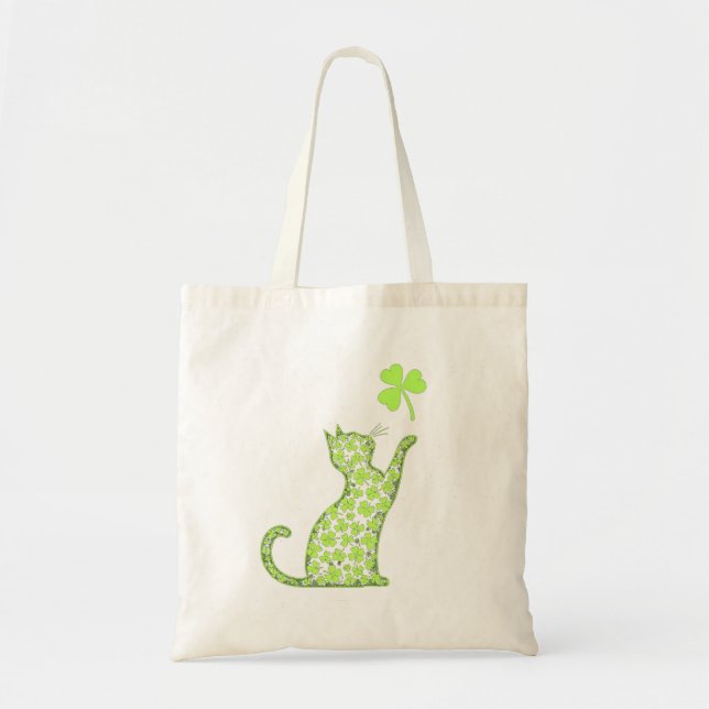 Shamrock Cat Tote Bag (Front)