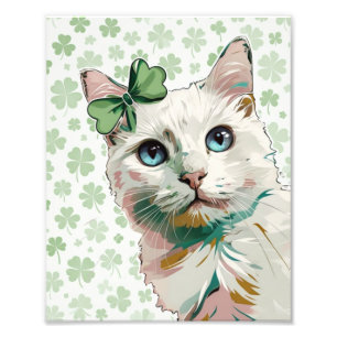 Shamrock Cat with Blue Eyes Photo Print