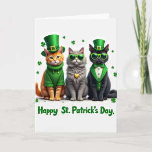 Shamrock Cats Holiday Card
