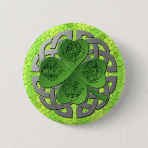Shamrock – Celtic Knot – 4 Evangelists 6 Cm Round Badge