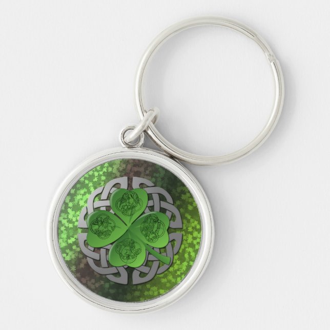 Shamrock – Celtic Knot – 4 Evangelists Key Ring (Front)