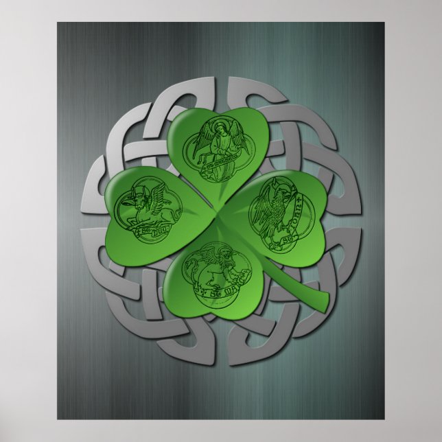 Shamrock - Celtic Knot - 4 Evangelists Poster (Front)