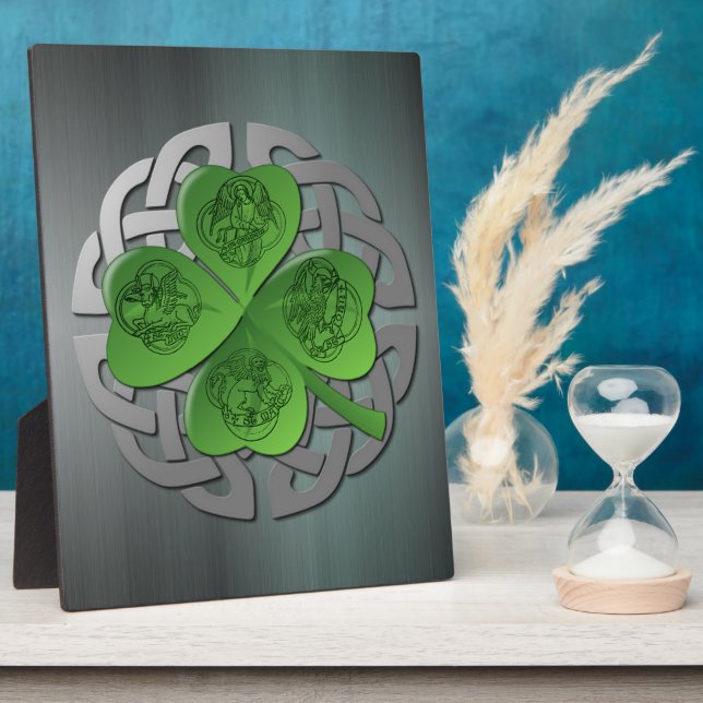 Shamrock - Celtic Knot - 4 Evangelists Poster Plaque (Side)