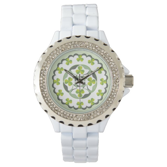 Shamrock Celtic Knot Clover Watch (Front)