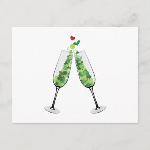 Shamrock Champagne Postcard