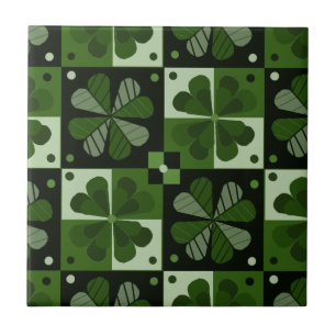 Shamrock Chequerboard Pattern  Ceramic Tile