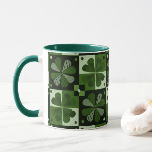 Shamrock Chequerboard Pattern Mug