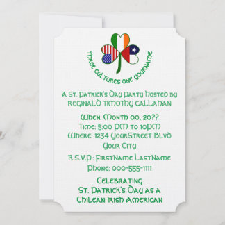 Shamrock Chilean Ireland USA Personalize Text Invitation