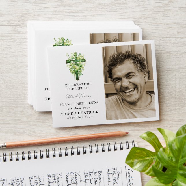 Shamrock Clover Cross Memorial Seed Packet Envelope (Stacked)