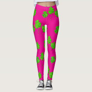 Shamrock Clover Green Black St. Patrick's Day Leggings