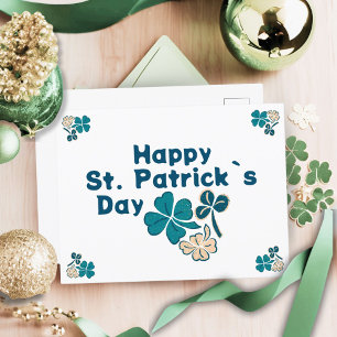 Shamrock Clover Irish Happy St. Patrick`s Day Holiday Postcard