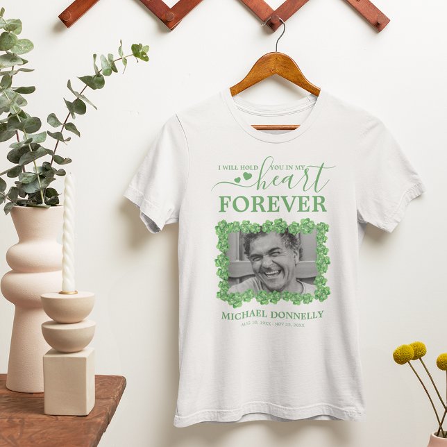 Shamrock Clover Memorial Photo T-Shirt (Creator Uploaded)