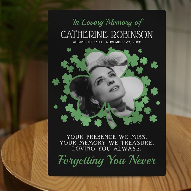 Shamrock Clover Photo Memorial Plaque (Creator Uploaded)