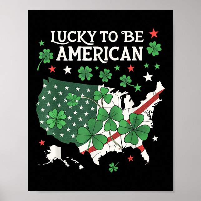 Shamrock Clover Usa St. Patrick’s Day  Poster (Front)
