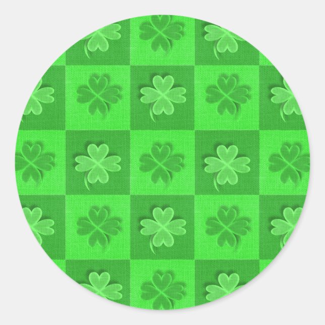 Shamrock Clovers Classic Round Sticker (Front)