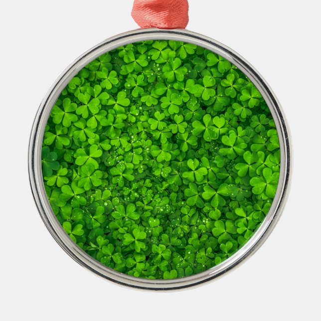 Shamrock Clovers Green Irish Symbol Ireland Metal Tree Decoration (Front)