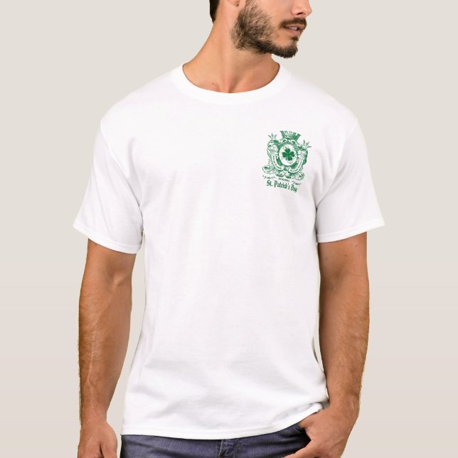 Shamrock Coat of Arm Crest St. Patrick's Day  T-Shirt (Front)