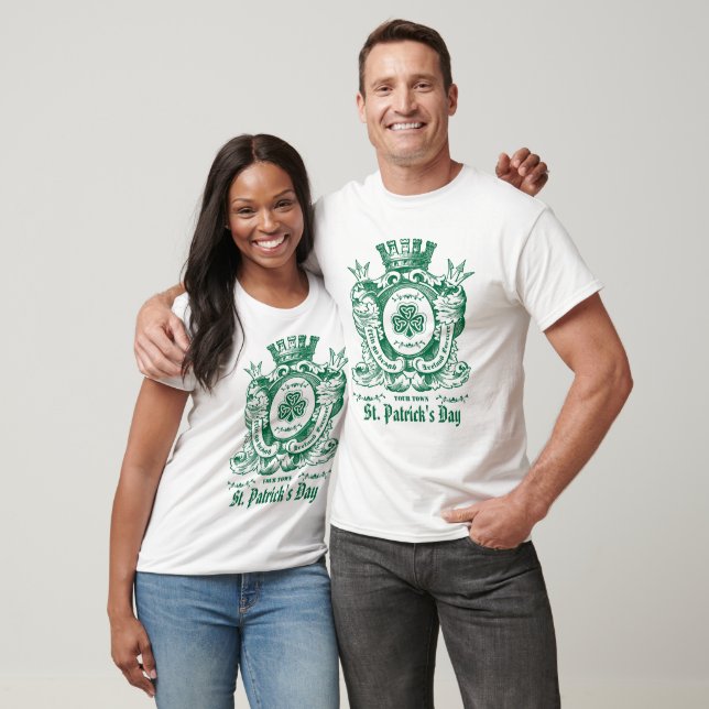 Shamrock Coat of Arm Crest St. Patrick's Day T-Shirt (Unisex)