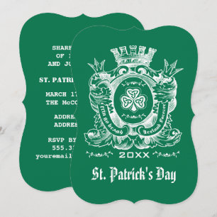 Shamrock Coat of Arm St. Patrick's Day Invitations