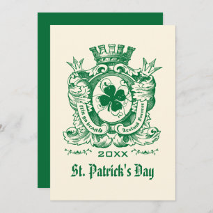 Shamrock Coat of Arm St. Patrick's Day Party Invitation