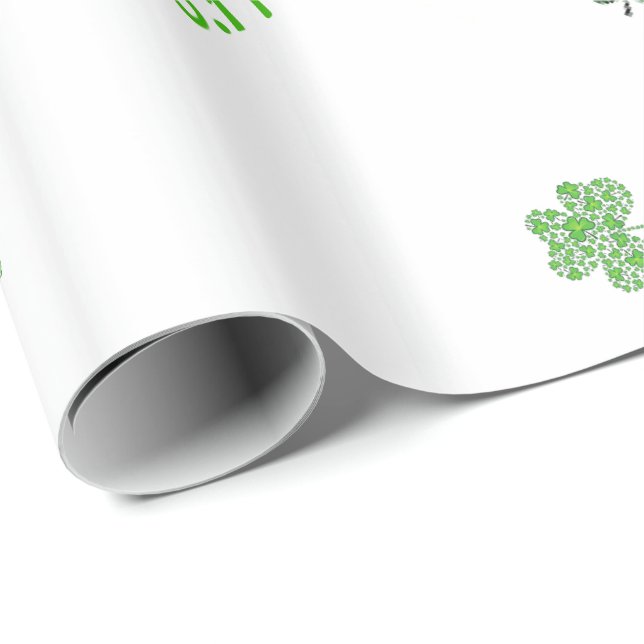 Shamrock Collage Custom Wrapping Paper (Roll Corner)