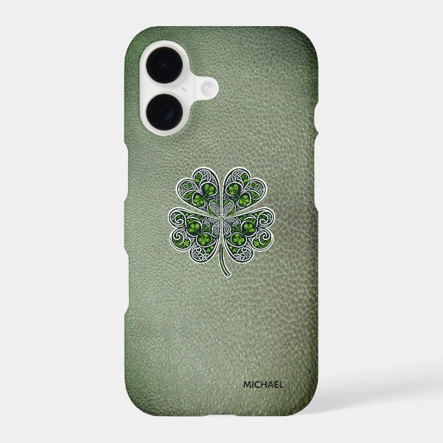Shamrock Colover  St.Patrick`s Day Green Leather  (Back)